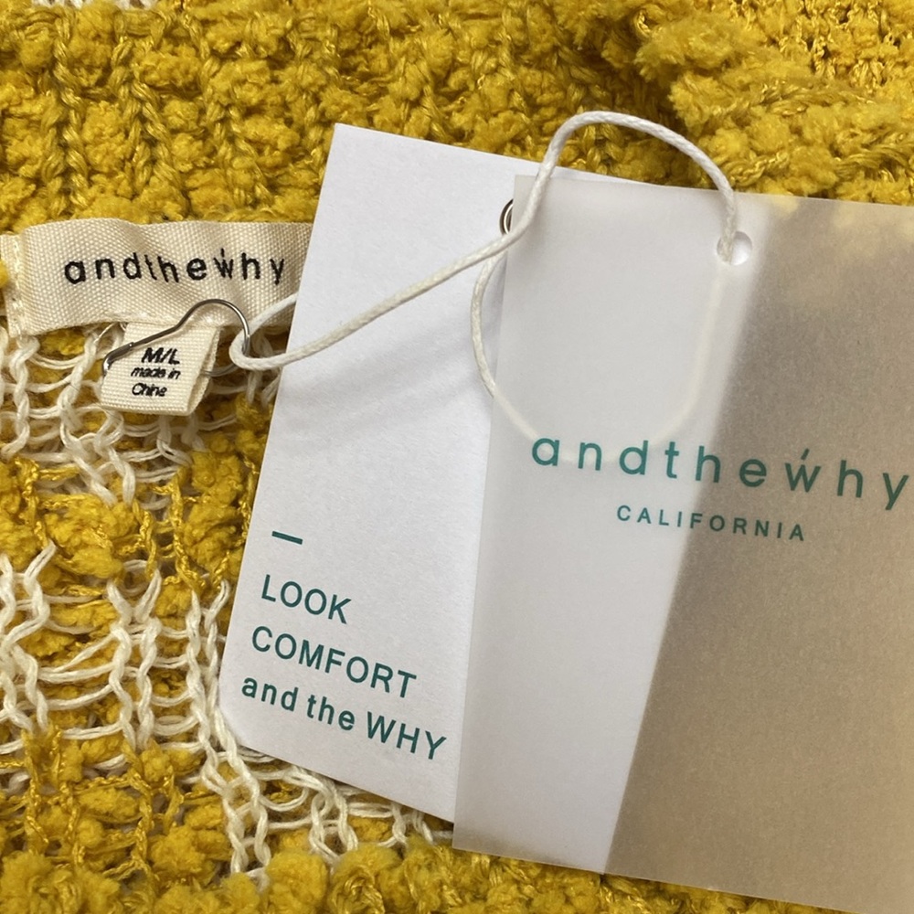 Vibrant Yellow and White Knit Sweater - Picture 10 of 12
